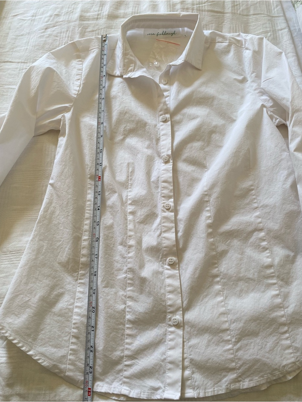 Vera Fishbaugh White Fitted Shirt 97% Cotton - Picture 11 of 12